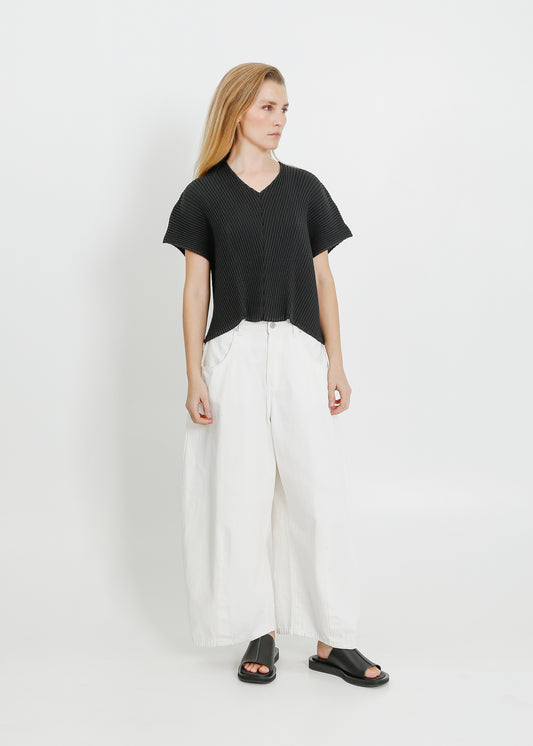 WAVERLY PLEAT TOP / BLACK