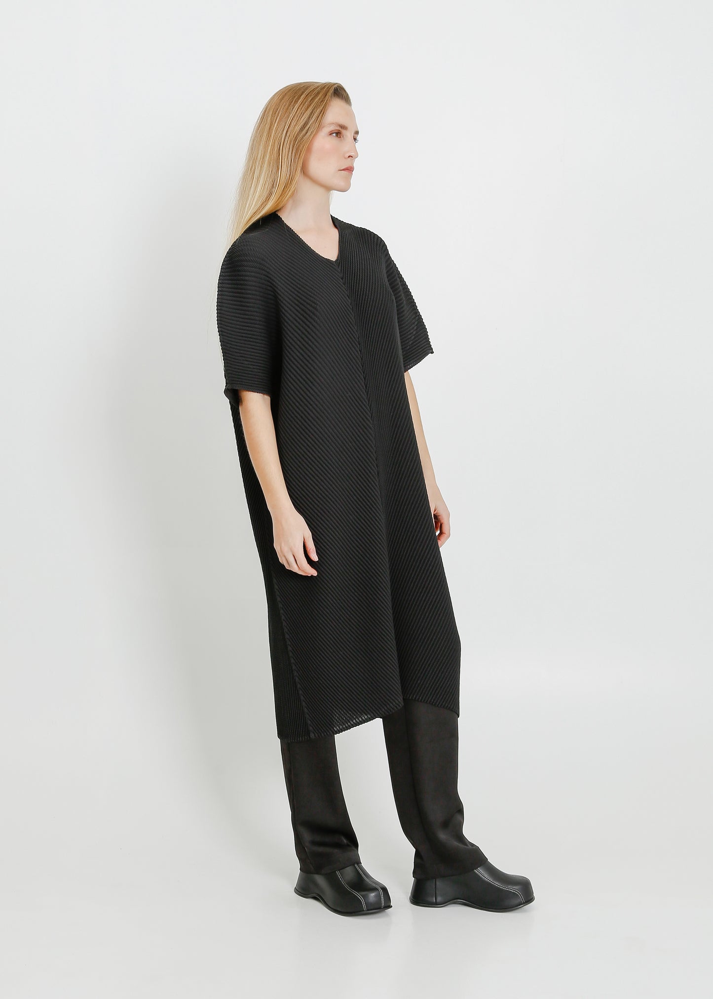 ALASKA PLEAT DRESS / BLACK