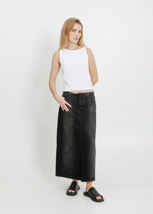 REIGN DENIM SKIRT / BLACK