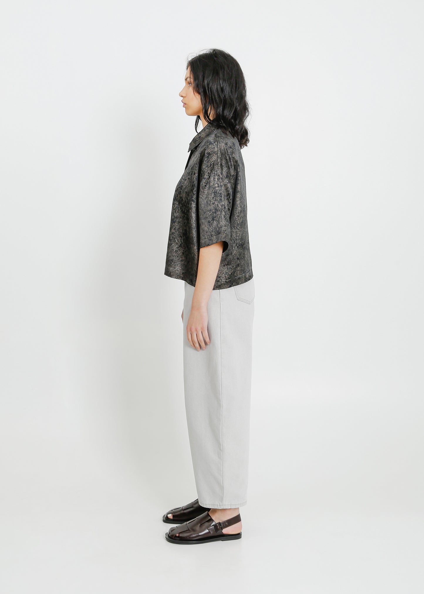 JANE SHIRT / BLACK-BONE