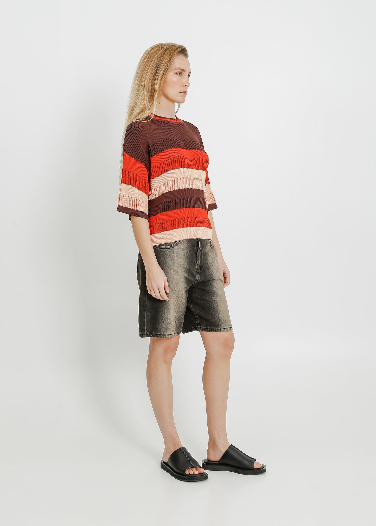 MERRICK KNIT TEE / POPPY-CHOCOLATE-LEMONADE