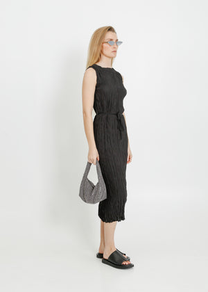 REAH PLEAT DRESS  / BLACK