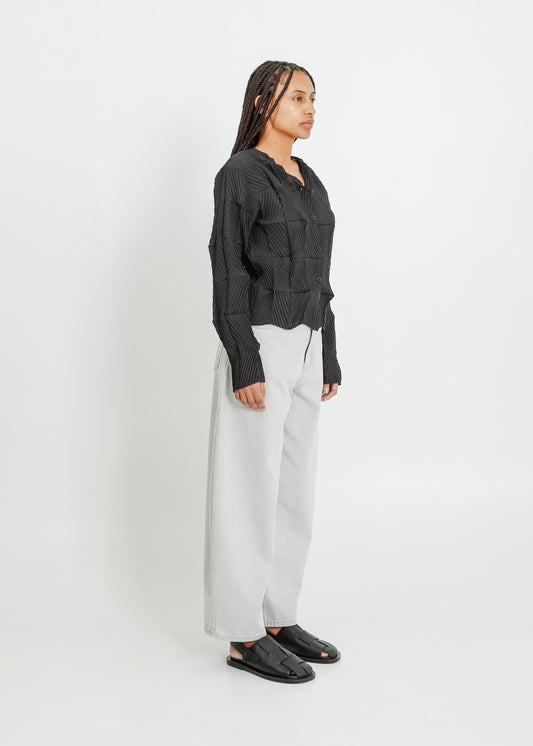 IRA PLEAT CARDI / BLACK