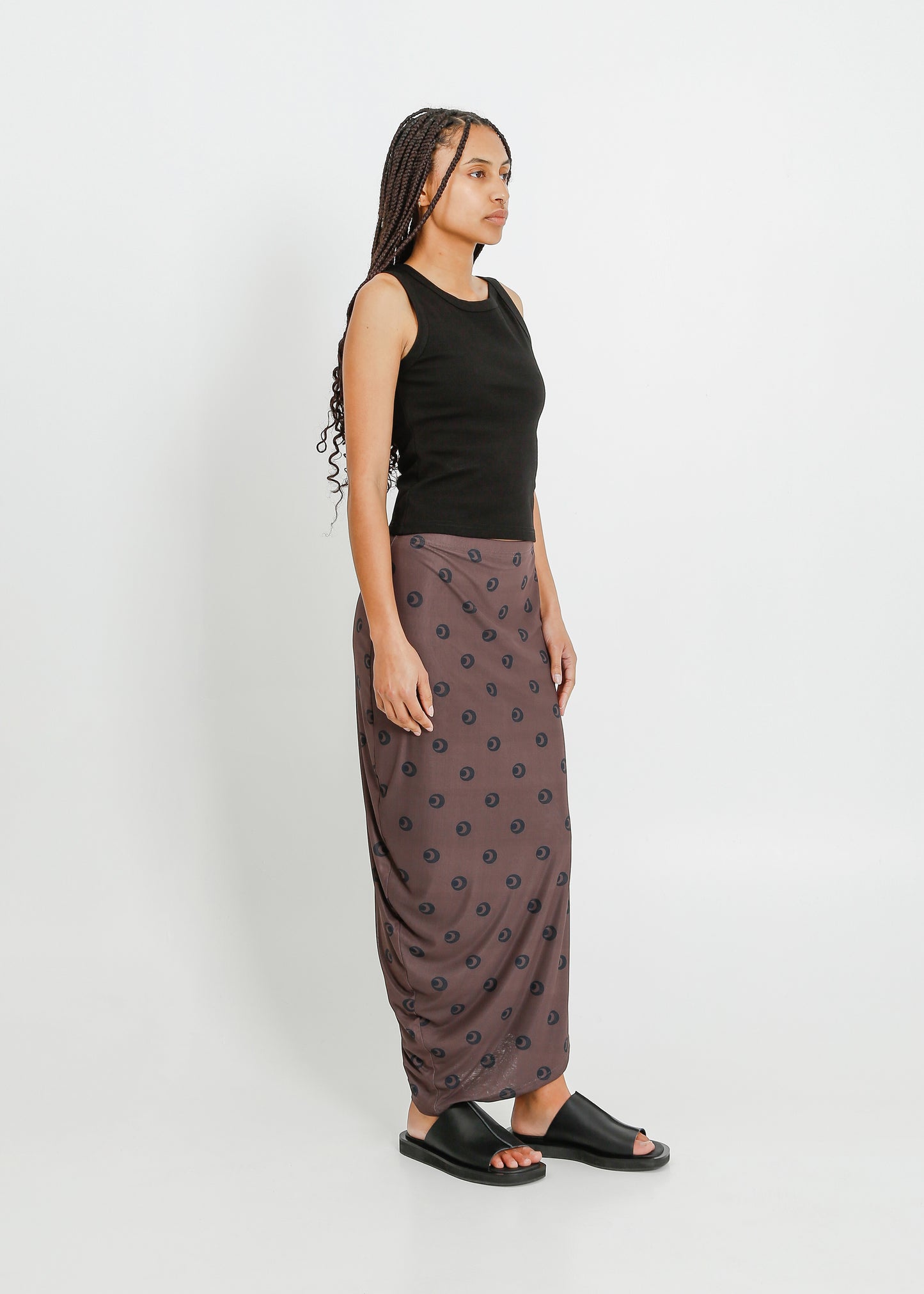 AMIRI TUBE SKIRT / MOCHA-BLACK