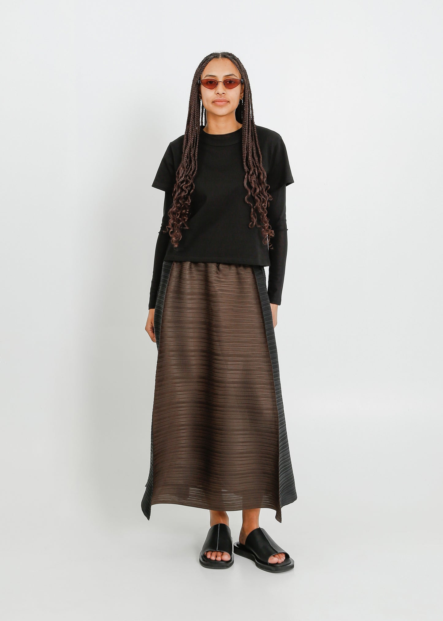 BRISTOL SKIRT  / CHOCOLATE-BLACK