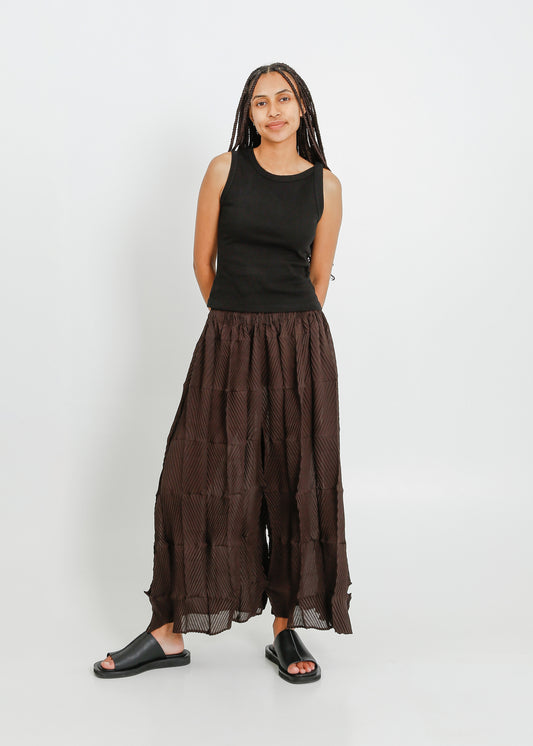 ATLEY PLEAT CULOTTE  / CHOCOLATE