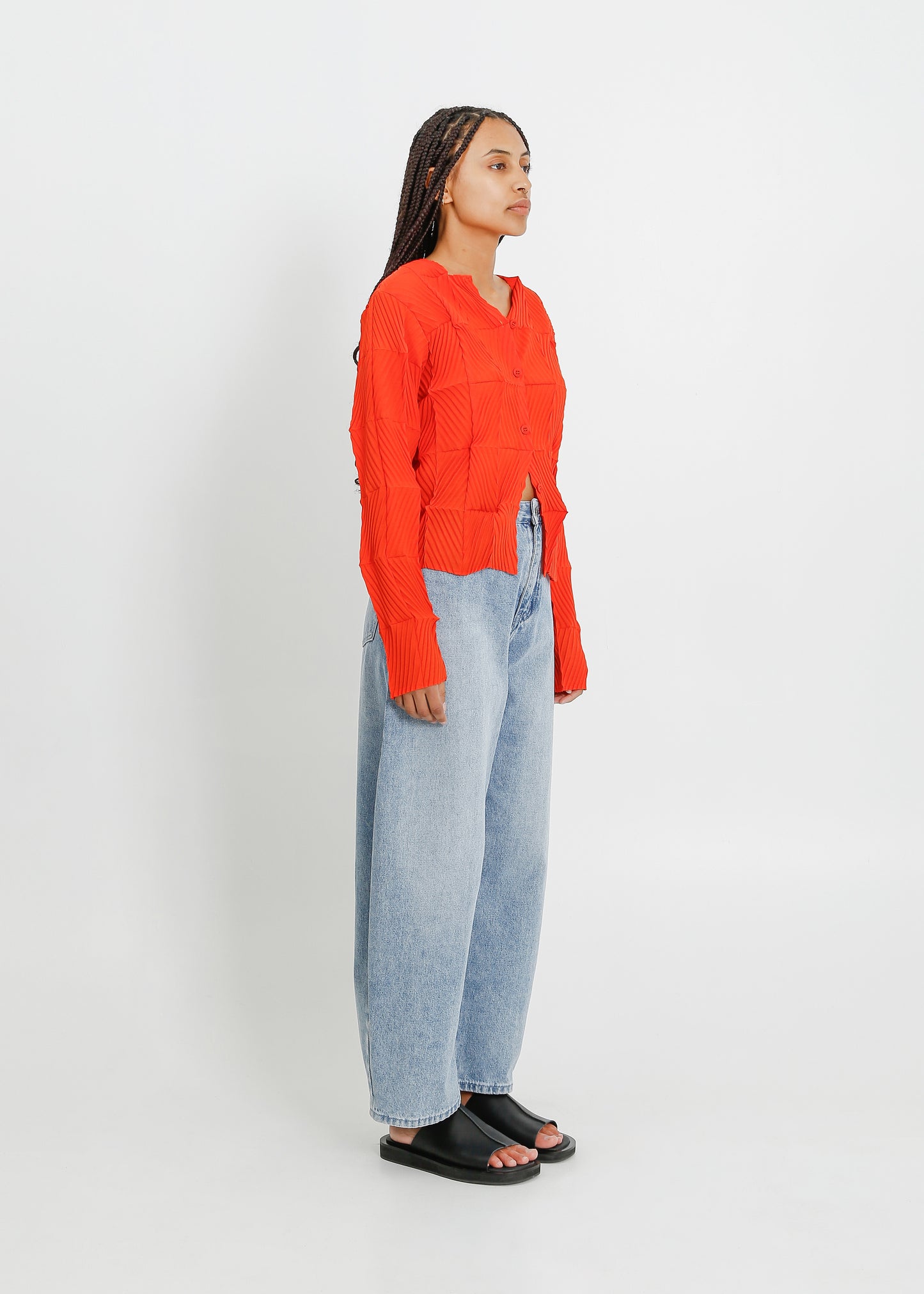 IRA PLEAT CARDI / POPPY