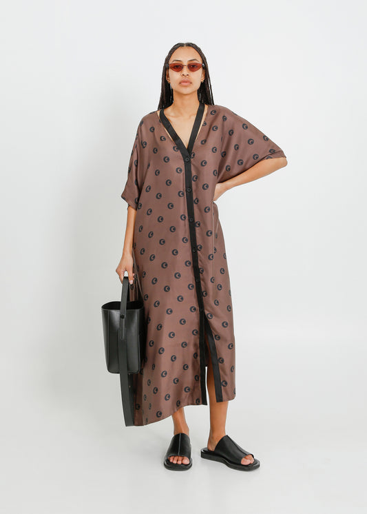 ALEXIS DRESS / MOCHA-BLACK