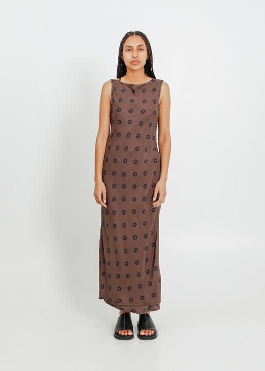 LAYNE DRESS / MOCHA-BLACK