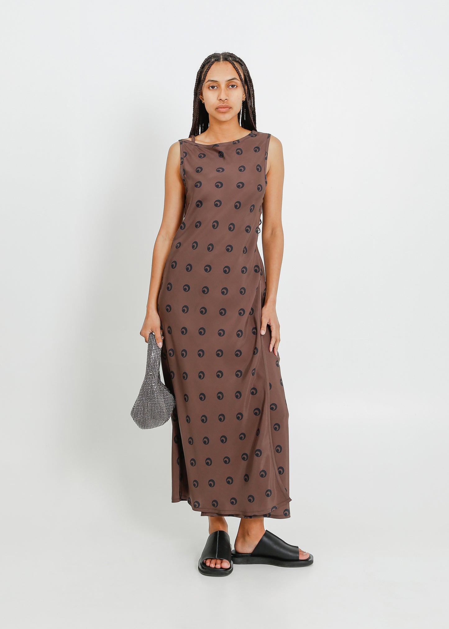 LAYNE DRESS / MOCHA-BLACK