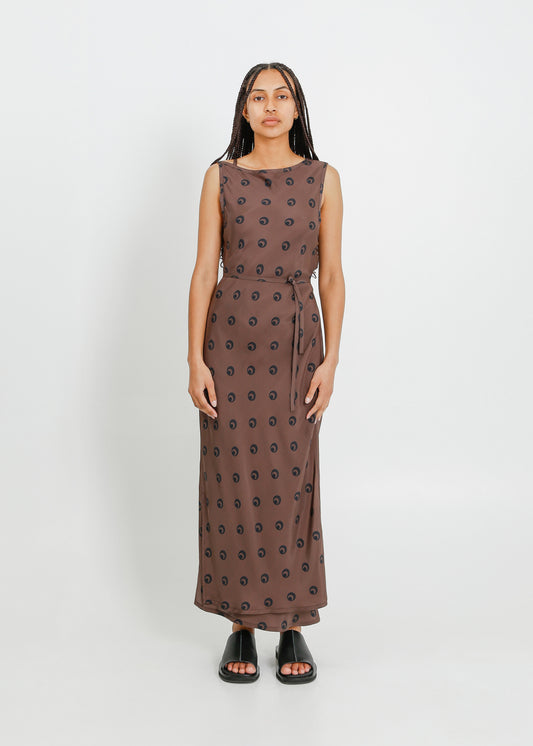 LAYNE DRESS / MOCHA-BLACK