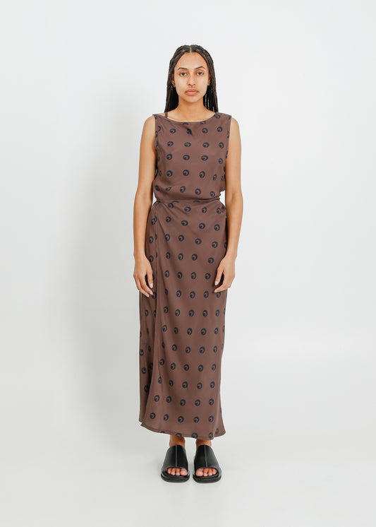 LAYNE DRESS / MOCHA-BLACK