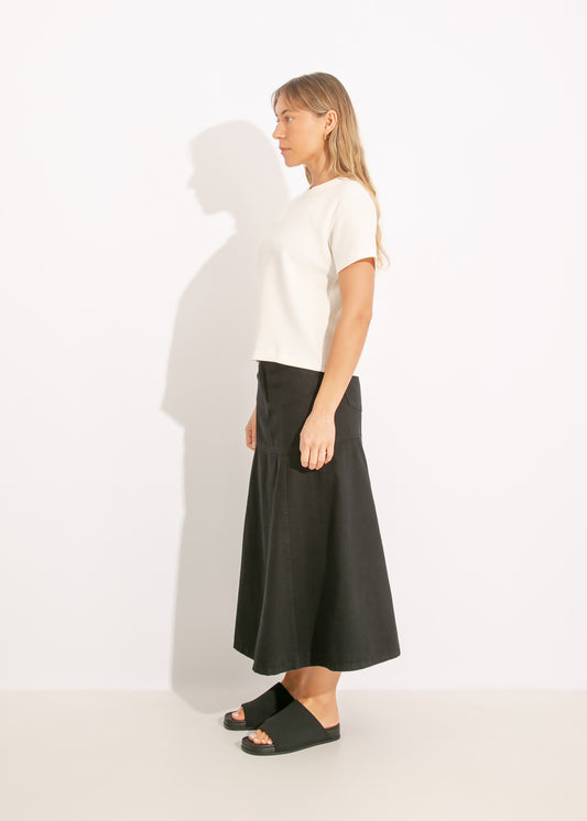 TESSA DENIM SKIRT / BLACK