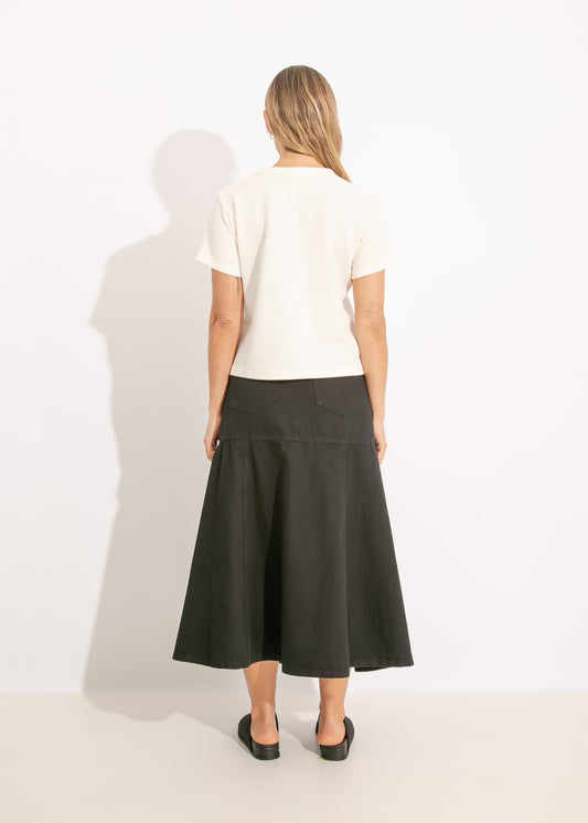 TESSA DENIM SKIRT / BLACK