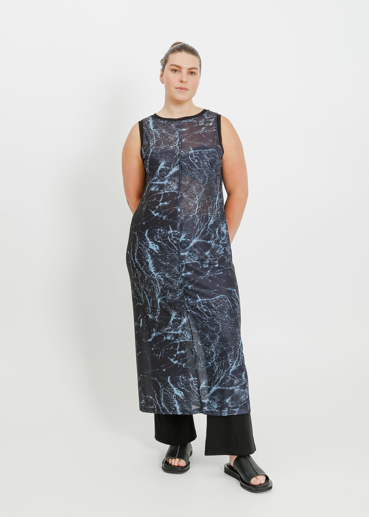 PALMER TANK DRESS / BLACK WATER