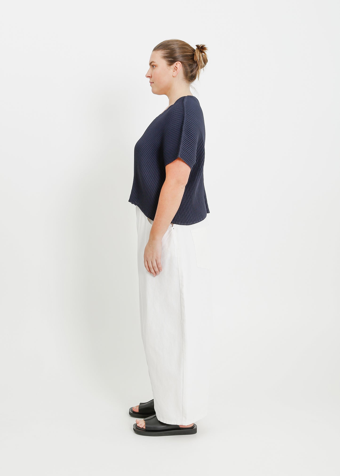 WAVERLY PLEAT TOP / NAVY