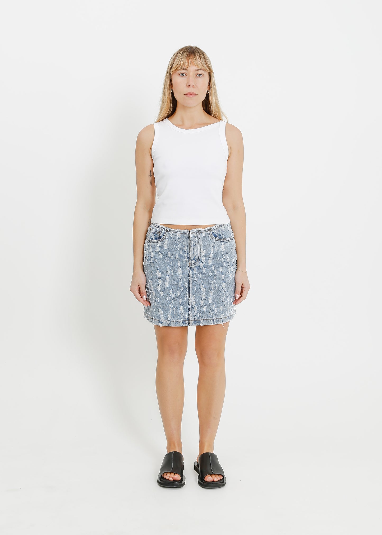 LARA MINI SKIRT  / LIGHT INDIGO