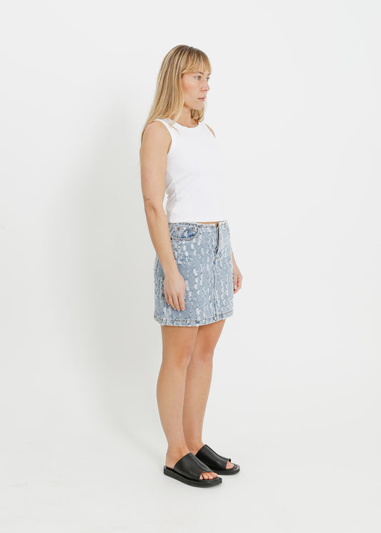 LARA MINI SKIRT  / LIGHT INDIGO