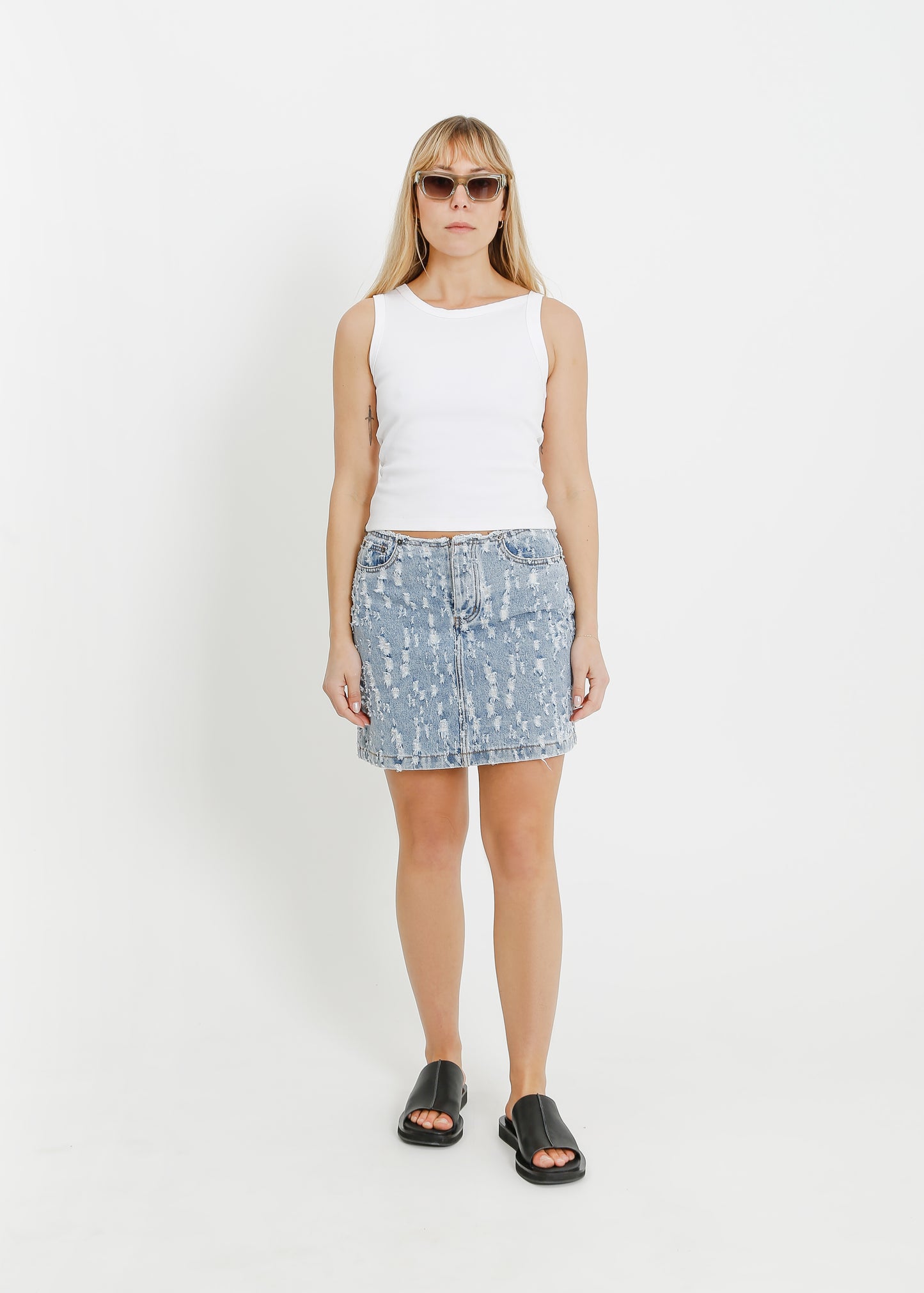 LARA MINI SKIRT  / LIGHT INDIGO