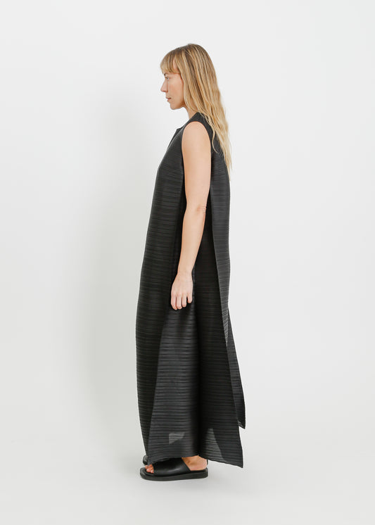 ZIGGY PLEAT DRESS / BLACK