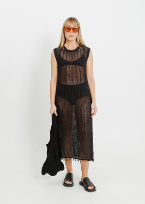 TEGAN KNIT DRESS / BLACK