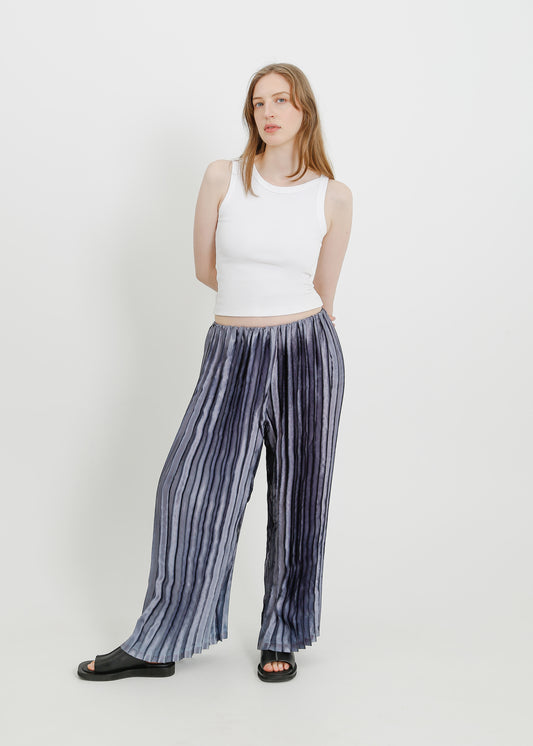 SHAY PLEAT PANT / BLACK-NAVY