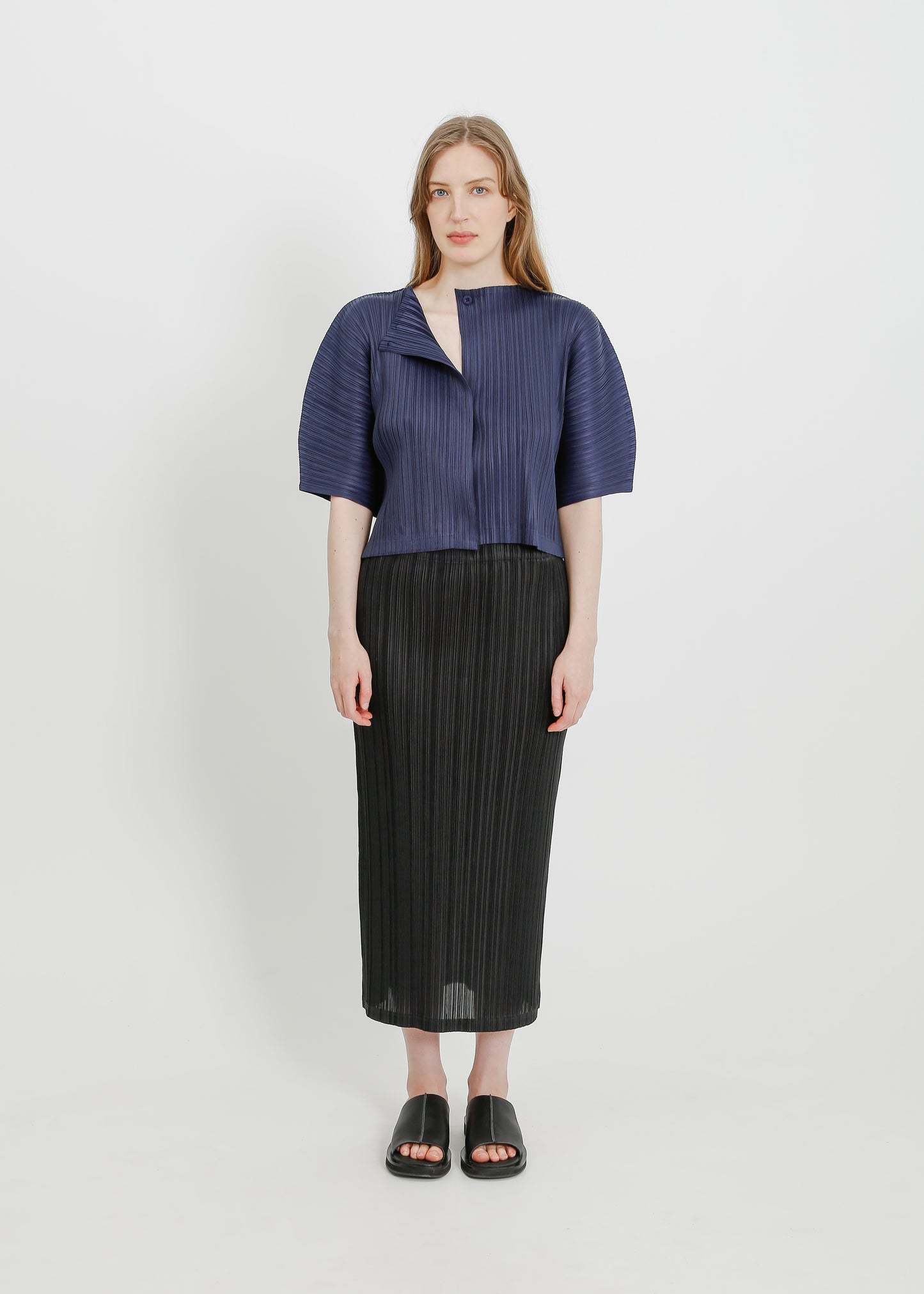 MARGOT PLEAT JACKET / NAVY