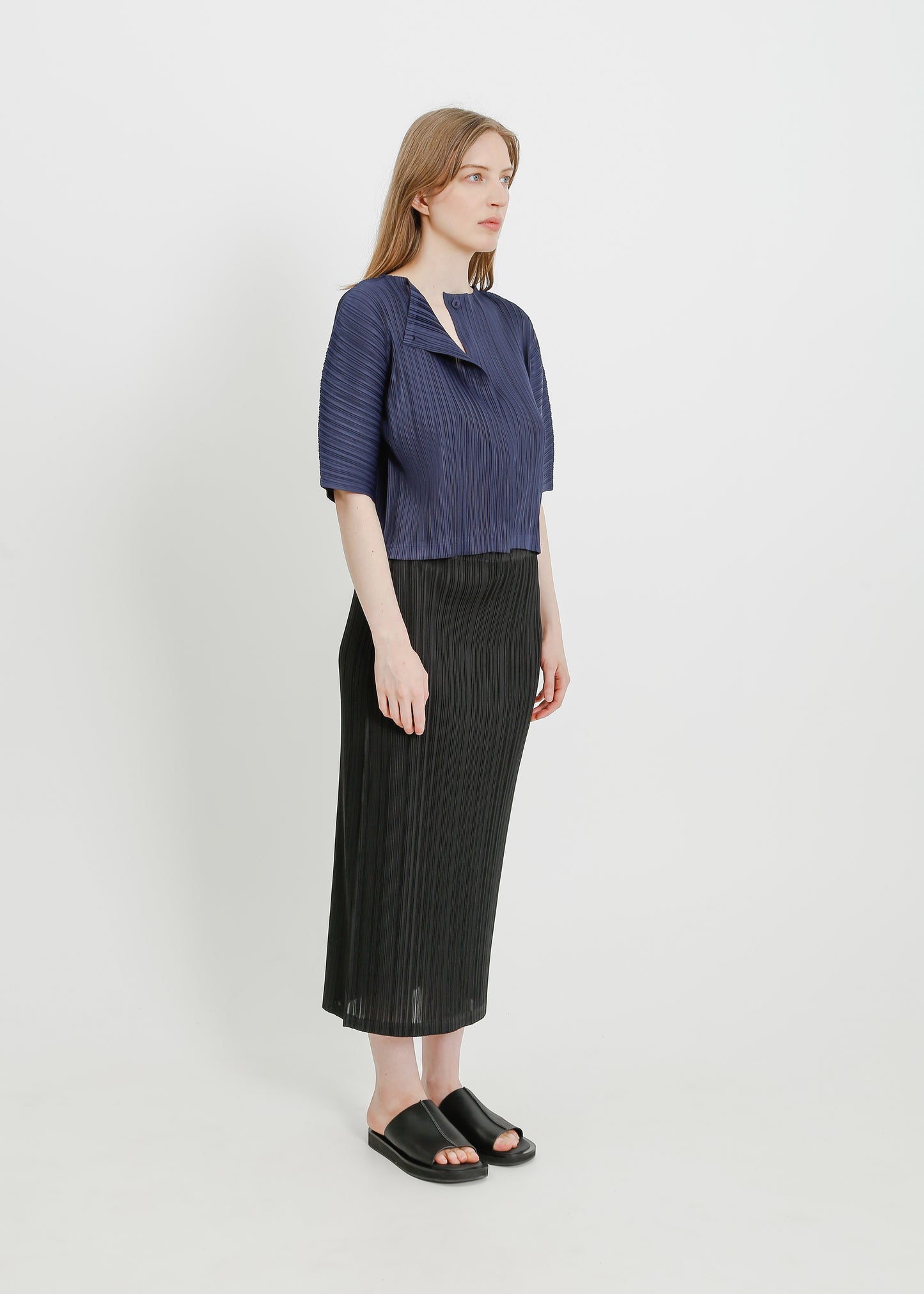 MARGOT PLEAT JACKET / NAVY