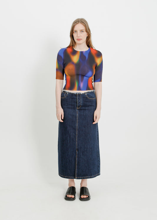 RUNE PLEAT TOP / BLUR