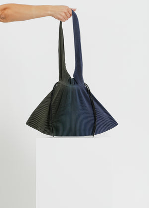 ASH PLEAT TOTE / INK-KHAKI