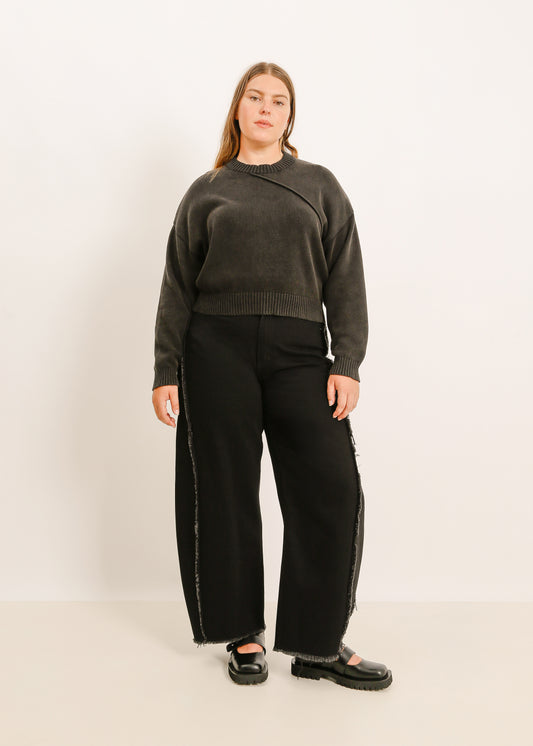 W24 | LENNY KNIT SWEAT / BLACK WASH